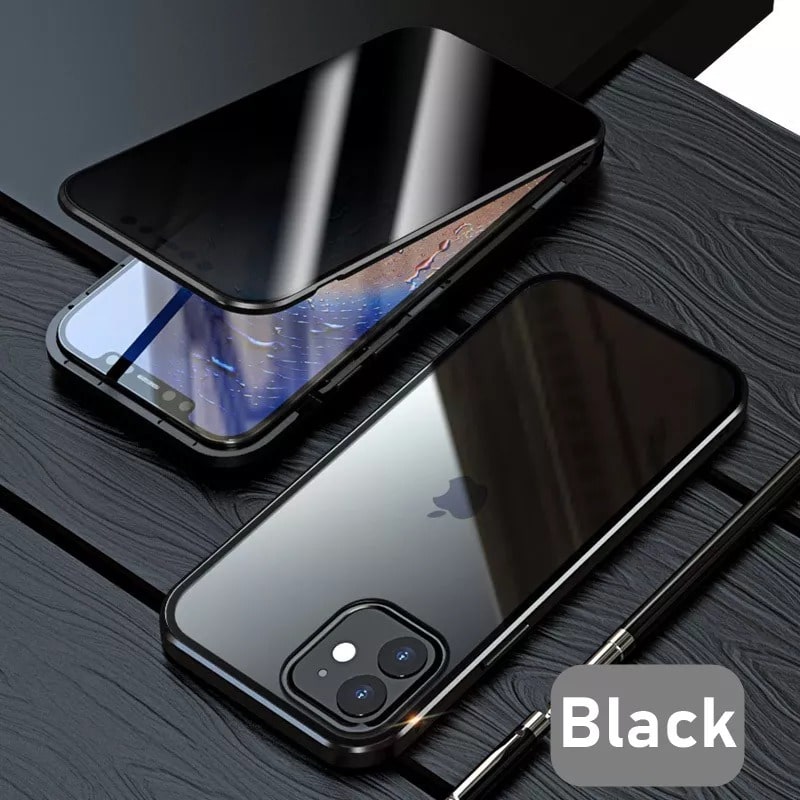 Magnetic Metal phone case with Privacy Screen Protector