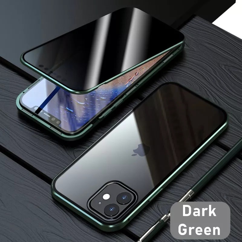 Magnetic Metal phone case with Privacy Screen Protector