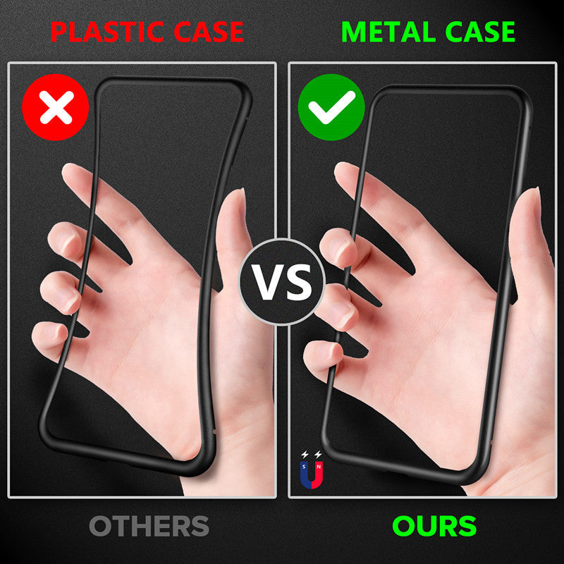 Magnetic Metal phone case with Privacy Screen Protector